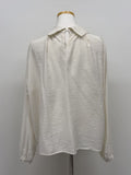 High-Neck Belted Balloon Fit Blouse