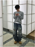 Zey destroyed washed denim pants