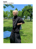 Curved high neck detachable windbreaker