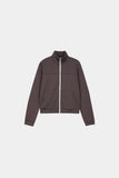 Jersey high-neck zip-up