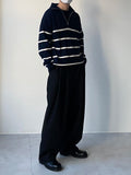 Stripe Half Zip-Up Knit
