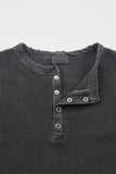 Pigment ribbed henley long sleeve