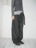 TUCK WIDE DENIM PT