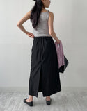 Tencel Striped Boat Neck Sleeveless