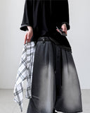 Check Skirt Bermuda Denim