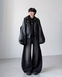 Seagull Stitch Wide Denim