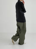 [premium] Stopper Rivet Nylon Wide Pants