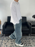 Paneled Incision Washed Denim