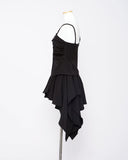Queen's Shirring Bustier + Unbalanced Flare Skirt Set