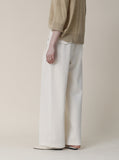 White corduroy wide pants