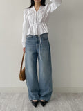 Cello V-Neck Shirred Blouse