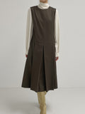 Mychel sleeveless pleated long one piece