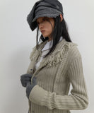 Tassel Collar Knit Cardigan