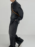 [Long sleeve ver.] Snap washing overfit denim shirt