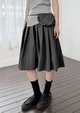 PLEATS FRILL POCKET SKIRT