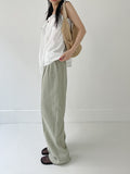 [summer] Modern Linen Two-Tuck Wide Slacks