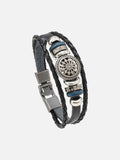 Bohemian leather layered bracelet