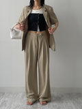 Log High Waist Wide Slacks