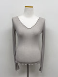 Kevin See-through V-Neck Long Sleeve T-Shirt