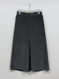 Corduroy pleated banding skirt