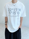 Compass letter half T-shirt