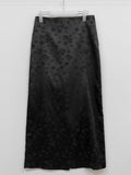 Jacquard Satin H-Line Long Skirt