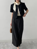 Rivet Stripe H-Line Skirt