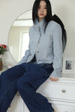 High Neck Fringe Tweed Jacket