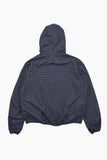 Loop check hoodie zip-up jumper