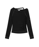 Asym Shoulder Scarf Long Sleeve
