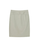 Button Slit Midi Skirt