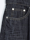 Indigo embossed denim pants