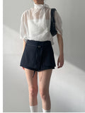 Puff Organza Half Blouse