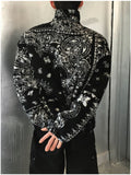 Paisley Quilted Over Fleece Zip-Up