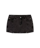 Button Denim Mini Skirt