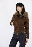 Fur lining coat short jacket