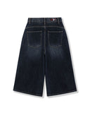 Damage Crop Bermuda Denim
