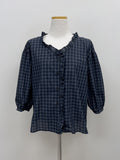 Frill V-neck Three Quarter Blouse