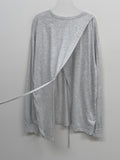 Back Slit Over Fit Long Sleeve T-shirt