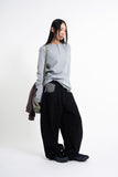 Wellington check balloon cotton pants