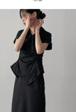 [Short sleeve ver.] Loke Wrap Shirring Shirt