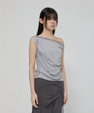 Braided Drape One-Shoulder Top