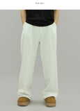 Aura one-tuck cotton brushed wide pants