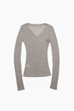 Bagel wool sheer long sleeve