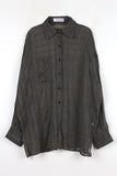 See-through wrinkle check shirt