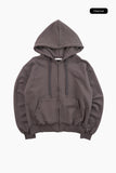 Stone eyelet overfit hoodie zip-up