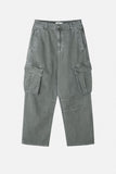 Vintage washed dyeing cargo wide pants