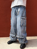Multi Cargo Pocket Unique Denim