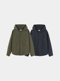 Micro check hood shirt