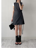 Joanne Nylon Sleeveless Wrap One Piece